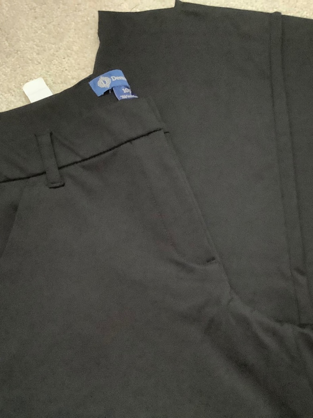 Democracy Petite "Ab"solution High Rise Ponte Micro Slit Hem black sz 10 Petite - Picture 3 of 7